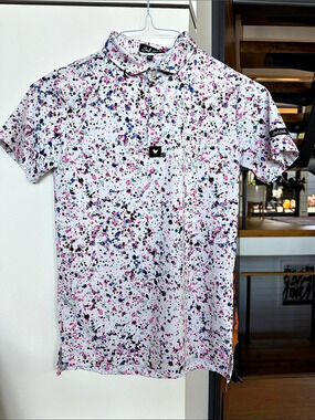 Bad Birdie Paint Splatter 3 Core Performance Polo Medium